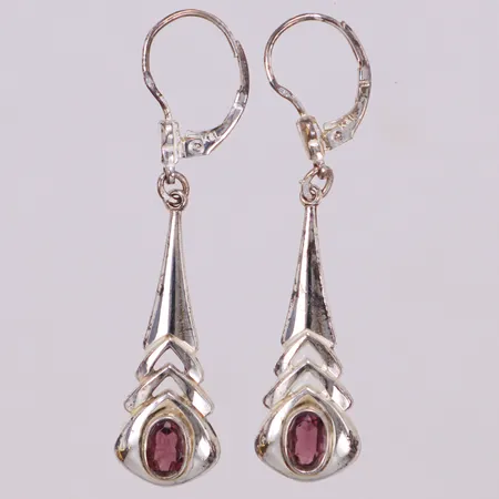 Örhängen, lila stenar, 43mm, 925/1000 silver Vikt: 2,4 g