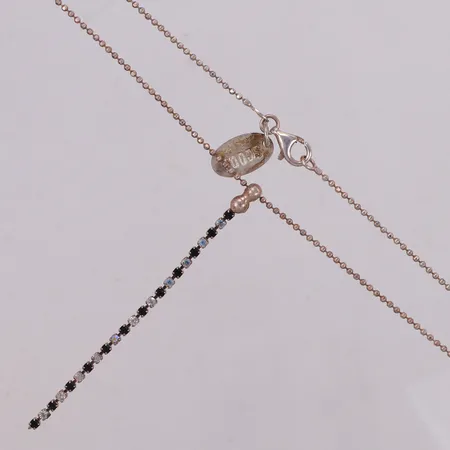 Collier, vita och blåa stenar, 40,5cm, bredd: 1,5mm, SCOOP, 925/1000 silver Vikt: 5,3 g