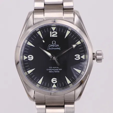 Herrur Omega Railmaster Aqua Terra, 39mm, stål, automatisk, cal 2403, ref: 2803.52.37, verknr: 80589441 co-axial, escapement, Chronometer, länkref: 1574/898, servicekvitto från 2023, extra länkbitar, box ej original