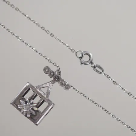 Halskedja med hänge, längd 49/2,5 cm, bredd 1,3 cm, Silver 835/1000 Vikt: 4,9 g