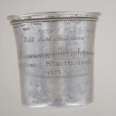 Pokal MGAB år 1955, höjd 5,5 cm, graverad, Silver Vikt: 44,1 g