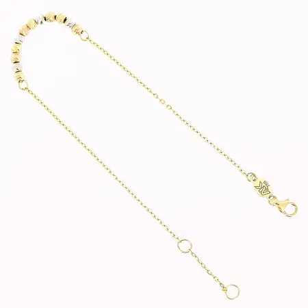 Armband, kulor Ø2,5mm, 17-19cm, bredd 1mm, vit/röd/gulguld, 18K.  Vikt: 1,9 g