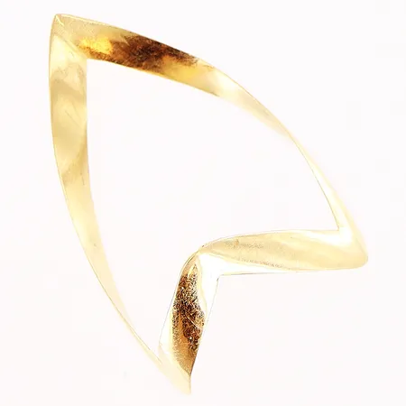 Ring, stl ca 18¾-19, bredd 15-32mm, vassa kanter, ojämn skena, 18K.  Vikt: 1,6 g