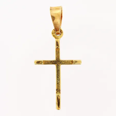 Hänge, kors, 25x11mm, 18K.  Vikt: 0,7 g