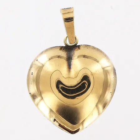Hänge hjärta, 24x15mm silver/guld, bruttovikt 1,2g, stämplad: GHA silver 925/guld 750.