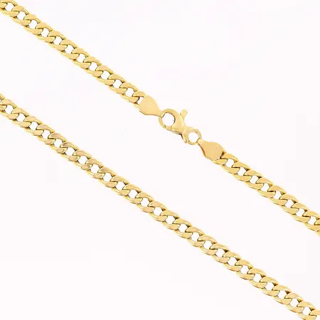 Kedja Pansar, 52,5cm, bredd 4,5mm, ihålig länk, 18K Vikt: 18 g