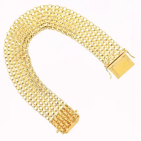 Armband, X-länk, 18,5cm, bredd 17mm, 18K.  Vikt: 24,8 g