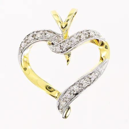 Hänge, hjärta, diamanter 14 x ca 0,005ct, 16x19mm, 18K Vikt: 1,7 g