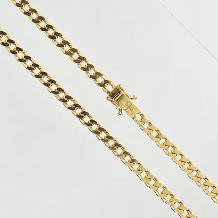 Kedja Pansar, längd 51 cm, bredd 4 mm, 18K. Vikt: 34,3 g