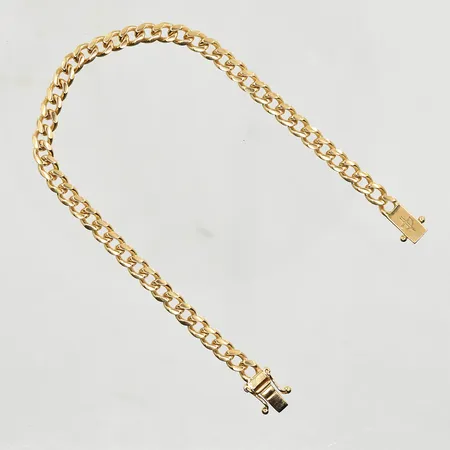 Armband Pansar, längd 19½ cm, bredd 4 mm, något glappt lås, 18K. Vikt: 15,7 g