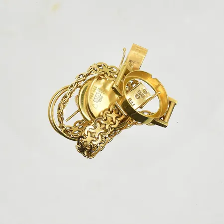Diverse defekt guld, 18K. Vikt: 15,7 g