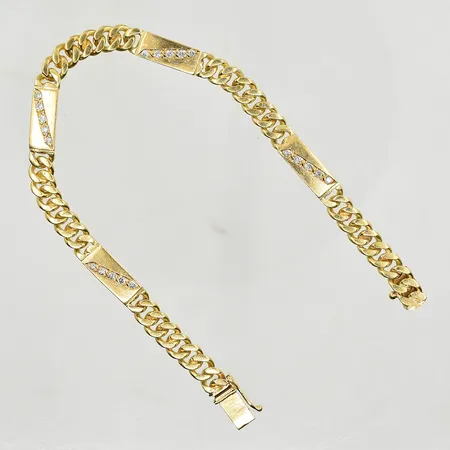 Armband Pansar med diamanter 20x0,02ct, längd 21 cm, bredd 5 mm, 18K. Vikt: 24,1 g