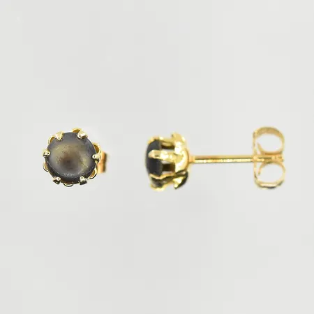 Ett par örhängen med Labradoriter, Ø5 mm, 14K. Vikt: 0,8 g