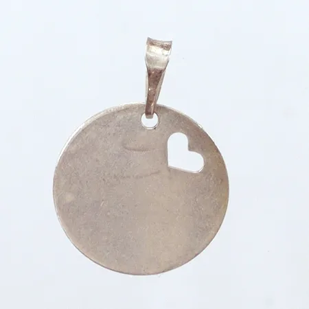 Hänge bricka med hjärta, Ø20mm, silver 835/1000 Vikt: 1,7 g