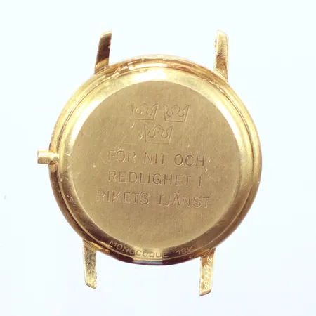 Klockboett, defekt, gravyr, Ø24,5mm, 18K Vikt: 6,9 g