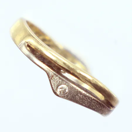 Ring tvåfärgad, diamant 1x0,01ct, Ø17¾, gravyr, 14K Vikt: 2,9 g
