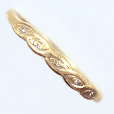 Ring, diamanter 5x0,005ct, Ø19, 18K Vikt: 1,9 g