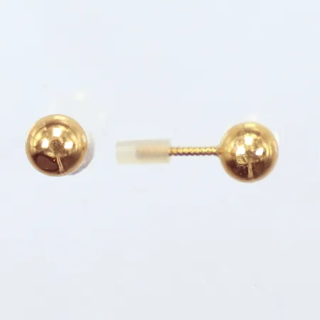 Ett par örhängen, gummistoppar, Ø6mm, 21K  Vikt: 0,7 g