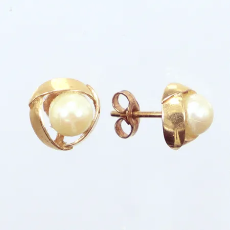 Ett par örhängen, pärlor, Ø8,5mm, 18K Vikt: 1,7 g
