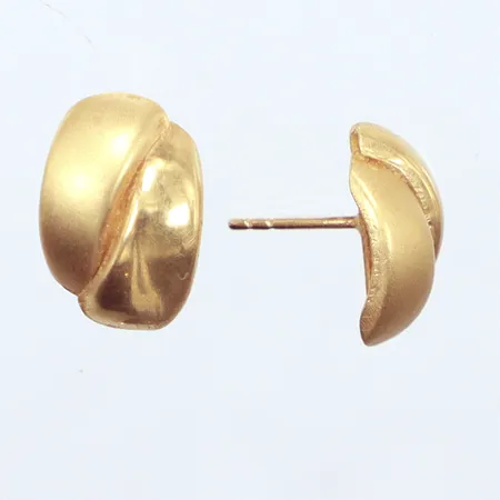 Ett par örhängen, ostämplade, 1,3cm, saknas stopp, 18k Vikt: 1,5 g