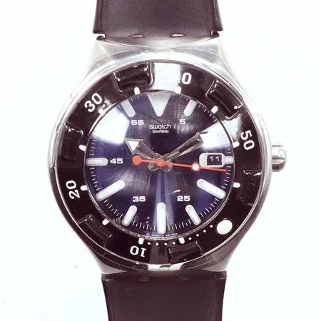 Herrur Swatch Irony scuba 200, behov av batteribyte, gummiband, fodral