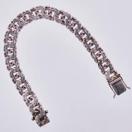Armband, bismarck, BEH Bengt Hallberg Guldsmeds AB 1976, längd ca : 18,5cm, bredd ca: 9mm, silver 925/100 Vikt: 26,6 g
