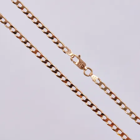 Kedja, gles Pansar, längd: ca 50cm, bredd: ca 3mm, 18K  Vikt: 9,4 g