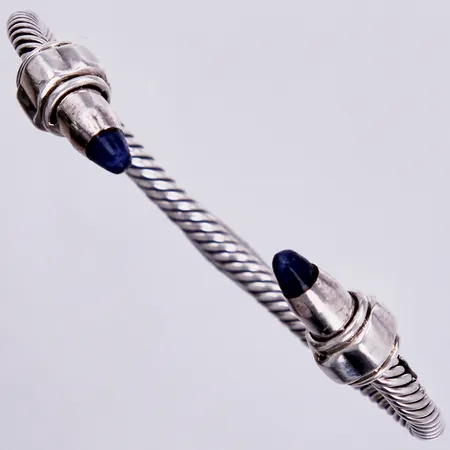 Stelt armband med stenar, Ø 68x52mm, bredd ca 4mm, 925/1000 silver Vikt: 23,3 g