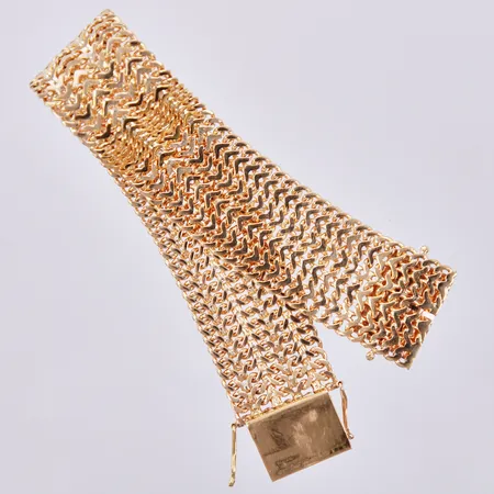 Armband Fiskben, 19cm, bredd, 18K 20mm Vikt: 46,5 g