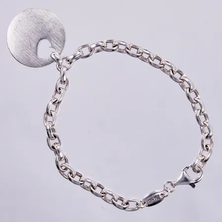 Silverarmband med hänge, 17,5cm, 925/1000 Vikt: 21,9 g