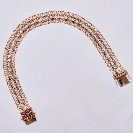 Armband X-länk med stav 18,5cm, bredd 9,5mm, 18K  Vikt: 15,4 g