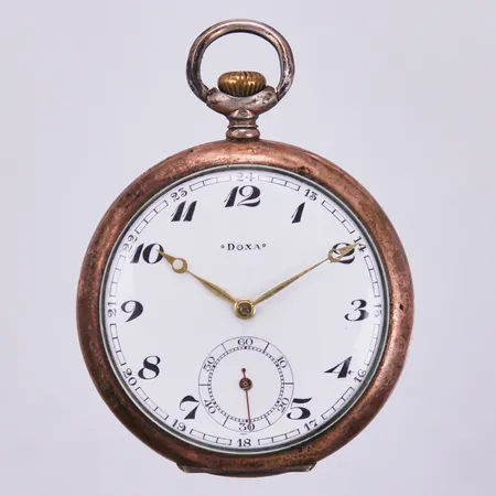 Fickur Doxa, Ø ca 51mm, boettnr: 2375301, innerboett i silver, liten sekundvisare, silver 800/1000, bruttovikt: 67,4g Vikt: 80,7 g