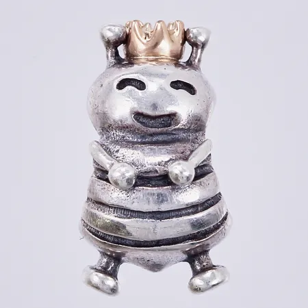 Berlock Pandora, bredd ca 7mm, med förgylld detalj, 925/1000, silver Vikt: 2,6 g