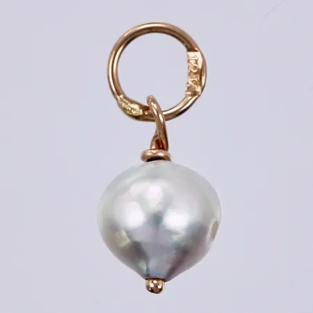 Hänge med pärla, Øca 6mm, 18K  Vikt: 0,3 g