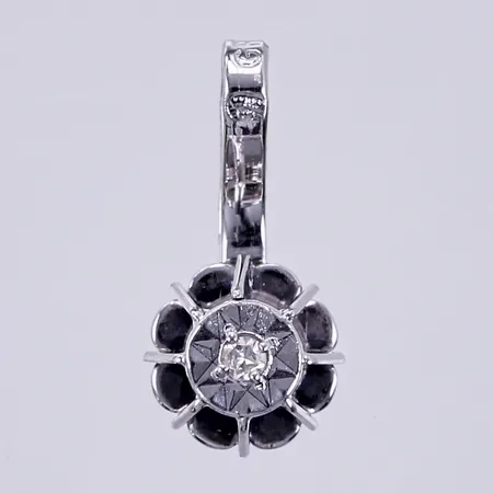 Hänge med diamant 1xca 0,05, vitguld, längd ca: 1cm, Ø5mm, 18K  Vikt: 0,4 g