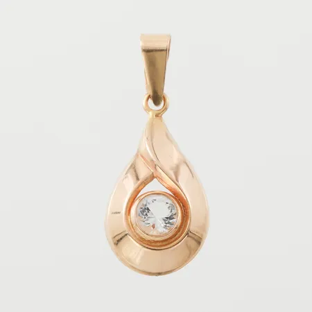 Hänge med sten, Bengt Hallberg Köping, höjd med ögla 27 mm, 18k. Vikt: 1 g