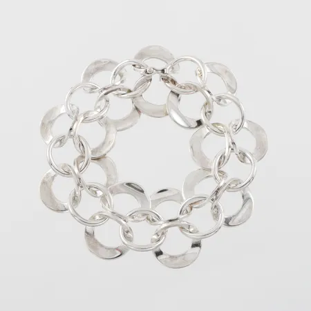 Armband ALTON Karl-Erik Palmberg 1975, längd 22 cm, bredd 33.1 mm, silver. Vikt: 72,8 g