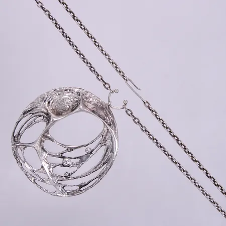 Collier, Sten & Laine, längd: ca 64cm, Hänge längd: ca 7cm, bredd: ca 64mm, 830/1000, silver  Vikt: 45,1 g