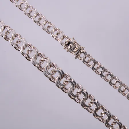 Collier, doserad Bismarck, längd: ca 49,5cm, bredd: ca 8-13mm, GFAB, 925/1000 silver  Vikt: 54,1 g