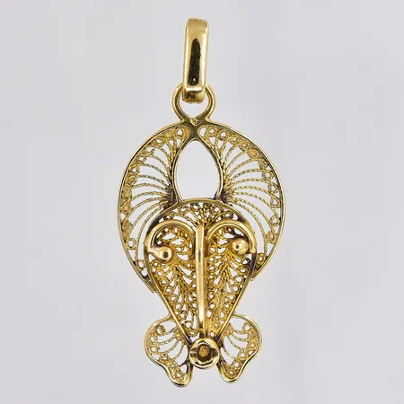 Hänge, filigranarbete, stl 38x17mm, 14K Vikt: 2,8 g