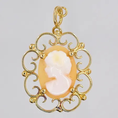 Hänge med camé, stl 27x18mm, 18K Vikt: 2,7 g