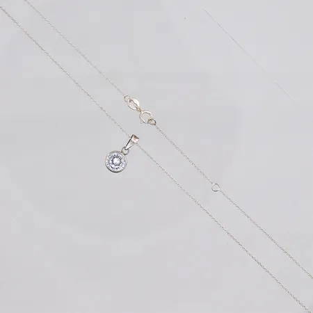Kedja Ankar, 41,5-45cm, hänge med vit sten, Ø8mm, 925/1000 silver Vikt: 1,9 g