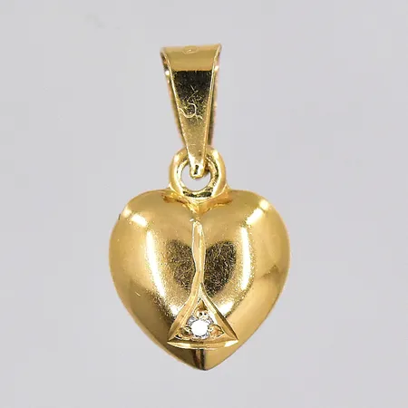 Hänge hjärta med diamant 0,01ct, stl 15x8mm, Alton, 18K Vikt: 0,9 g