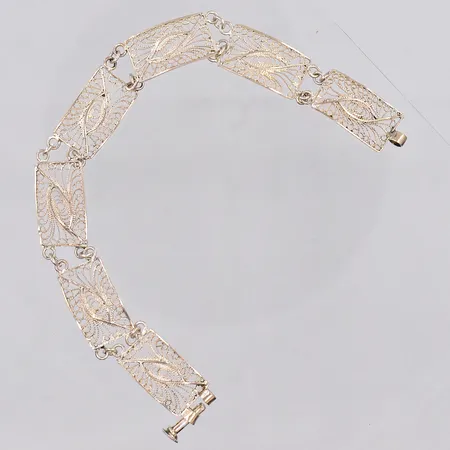 Armband, filigranarbete, 18,5cm, bredd 11,5mm, defeter, silver Vikt: 8,6 g