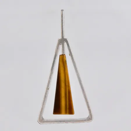 Hänge med tigeröga, 48x23mm, silver Vikt: 13,1 g