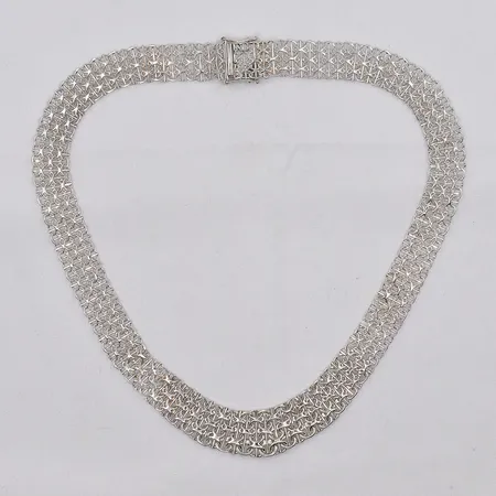 Collier doserad X-länk med stav, 43cm, bredd 13-16mm, GHA, 925/1000 silver Vikt: 26,2 g
