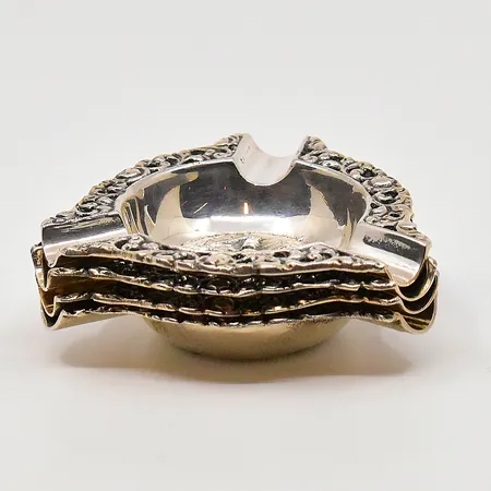 Fyra askfat, Ø 62mm, Svedboms Guldsmeds Ab 1953, silver Vikt: 105 g