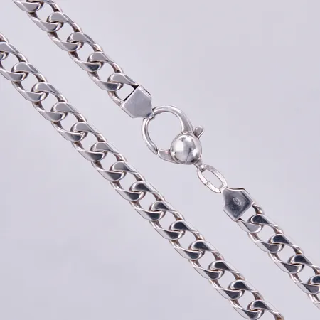 Kedja Pansar, längd: ca 47,5cm, bredd: ca 8mm, 925/1000 silver  Vikt: 55,9 g
