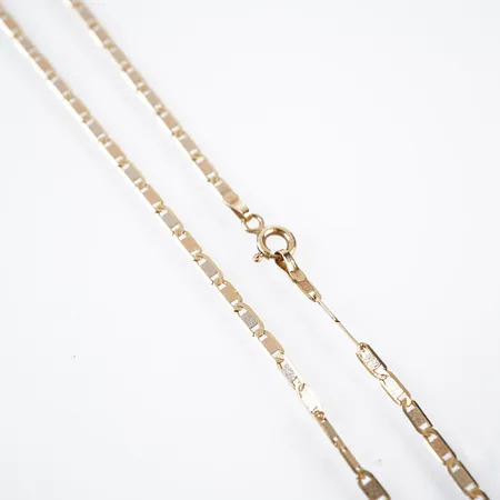 Halskedja, 46cm, bredd 2,5mm, 18k Vikt: 5,1 g