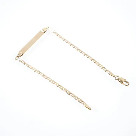 Armband m platta, 17cm, bredd 4,5mm, 18k Vikt: 2,8 g